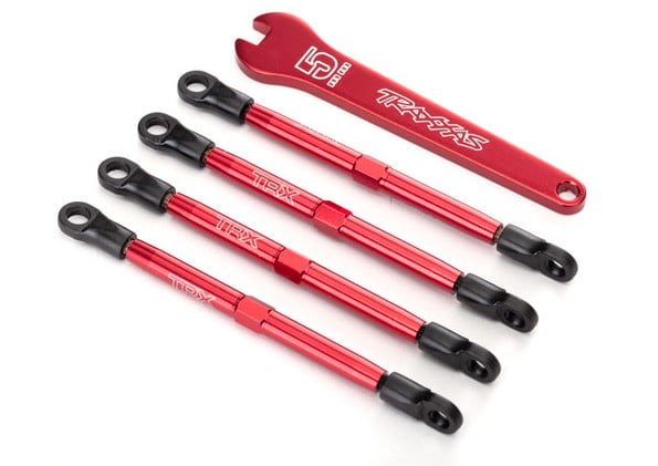 TRAX7138X -  Toe links, aluminum (red-anodized) (4)