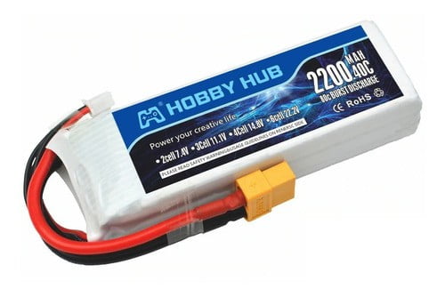 HOBBY HUB - Bateria Lipo 2200mah 11.1v 3s 40c-80c Xt60