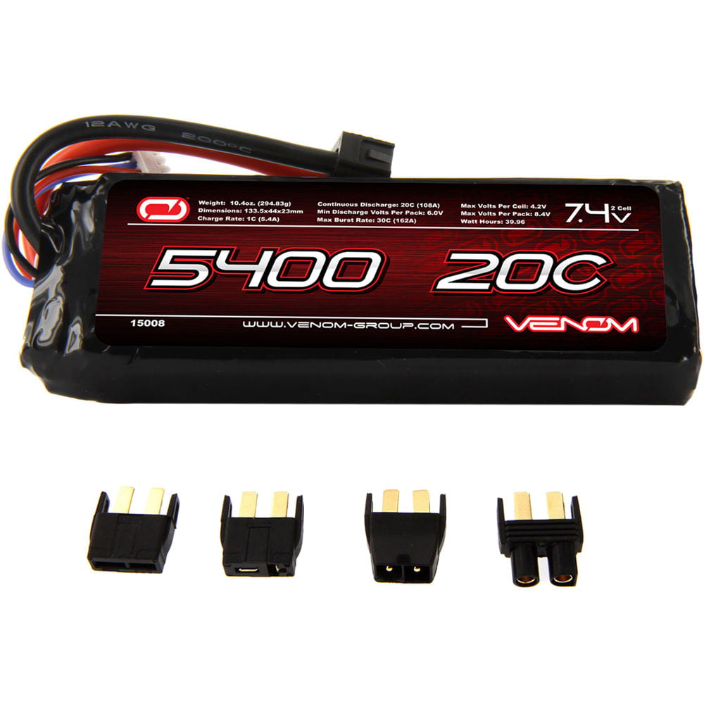 VENOM - 20C 2S 5400mAh 7.4V LiPo Battery with Universal Plug