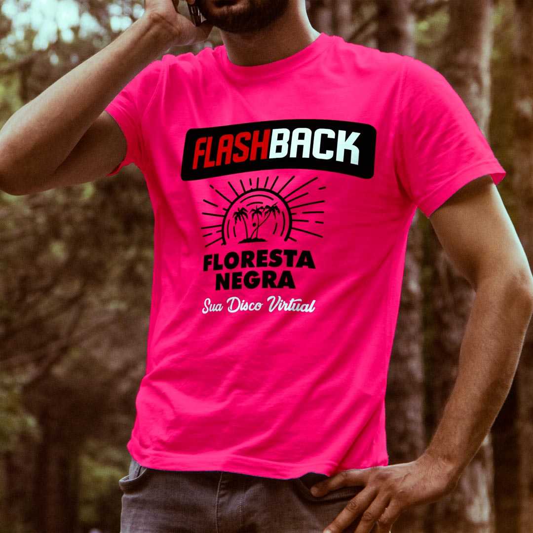 Camiseta T-SHIRT da Floresta Negra Disco Virtual Pink