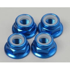 TRAXXAS - TRAX 4147X - NUTS, 5mm FLANGED ALUMINIUM BLUE-ANODIZED (4)