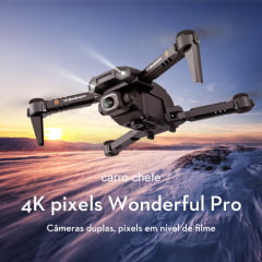 Mini Drone xt6 4k 1080p hd câmera wifi 