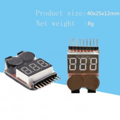 OEM - Medidor de Celula Bateria (1S-8S) Digital 2X1 Buzzer Alarm