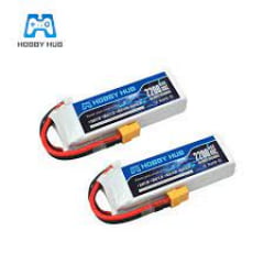 2 UNIDADES - HOBBY HUB - Bateria Lipo 2200mah 11.1v 3s 40c-80c Xt60