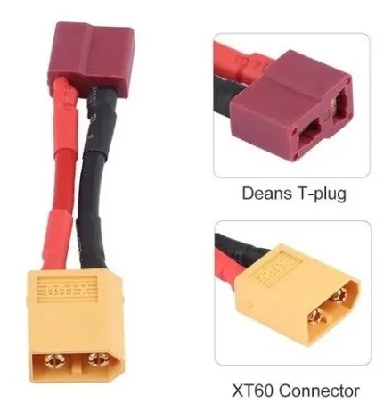 Conector Adaptador - Conector Deans T Femea / Xt60 Macho